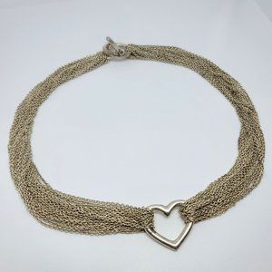 Authentic Multi Strand Open Heart Toggle Necklace